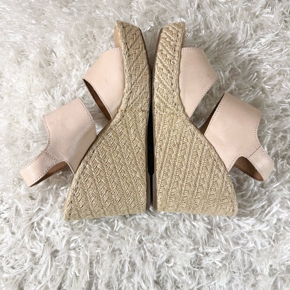 Born Wedge Espadrille Vachetta Leather Light Pink/Tan Women’s Size 9 - Picture 5 of 9